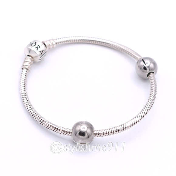 Two Authentic PANDORA Retired Sterling Silver Black Rhodium Sphere Clips - Picture 8 of 10